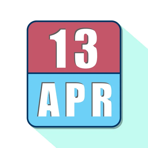 13 de abril. Día 13 del mes, icono de calendario simple sobre fondo blanco. Planeando. Gestión del tiempo. Conjunto de iconos de calendario para el diseño web. mes de primavera, concepto del día del año —  Fotos de Stock