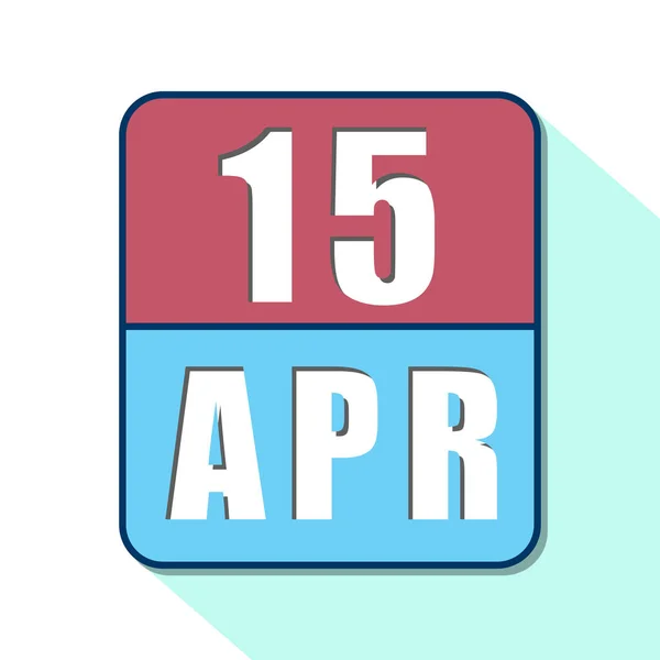 15 de abril. Día 15 del mes, icono de calendario simple sobre fondo blanco. Planeando. Gestión del tiempo. Conjunto de iconos de calendario para el diseño web. mes de primavera, concepto del día del año —  Fotos de Stock