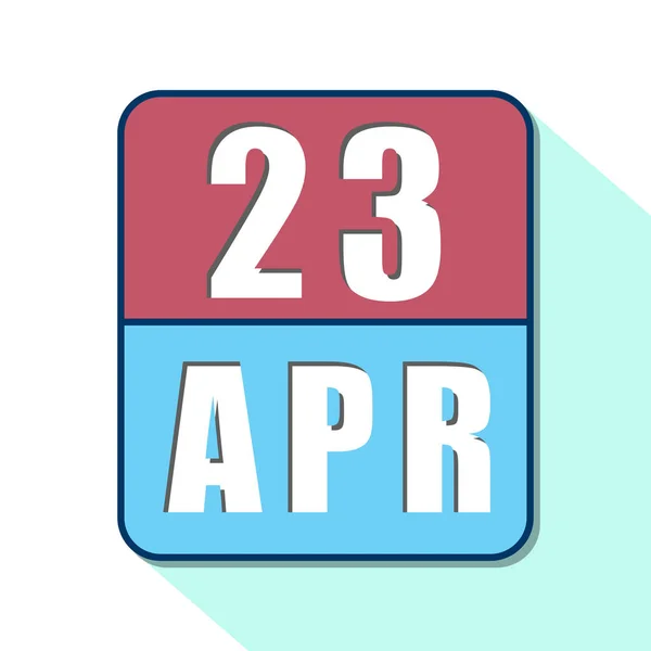 23 de abril. Día 23 del mes, icono de calendario simple sobre fondo blanco. Planeando. Gestión del tiempo. Conjunto de iconos de calendario para el diseño web. mes de primavera, concepto del día del año — Foto de Stock