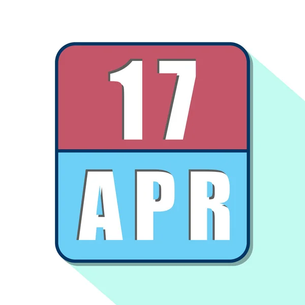 17 de abril. Día 17 del mes, icono de calendario simple sobre fondo blanco. Planeando. Gestión del tiempo. Conjunto de iconos de calendario para el diseño web. mes de primavera, concepto del día del año —  Fotos de Stock