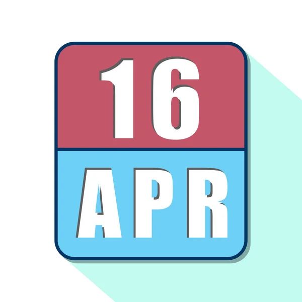 16 de abril. Día 16 del mes, icono de calendario simple sobre fondo blanco. Planeando. Gestión del tiempo. Conjunto de iconos de calendario para el diseño web. mes de primavera, concepto del día del año —  Fotos de Stock