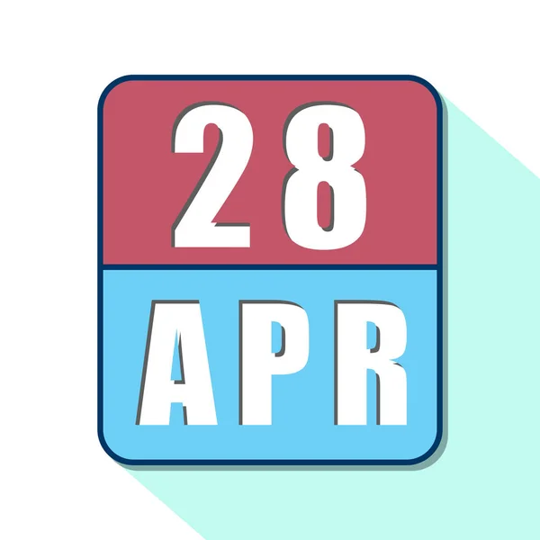 Le 28 avril. Jour 28 du mois, icône de calendrier simple sur fond blanc. Planifier. Gestion du temps. Ensemble d'icônes de calendrier pour la conception web. printemps mois, jour de l'année concept — Photo
