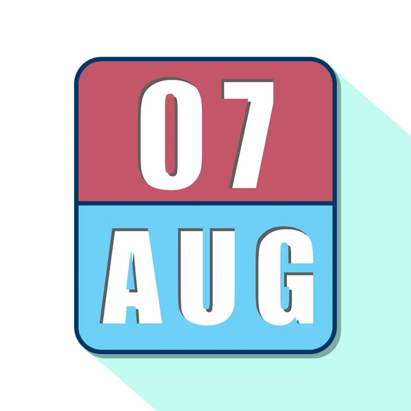 August 7th. Day 7 of month,Simple calendar icon on white background. Planning. Time management. Set of calendar icons for web design. summer month, day of the year concept — Stock Photo, Image