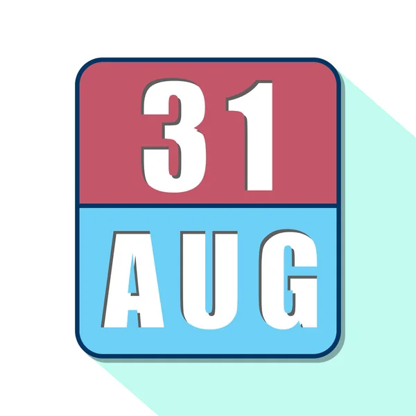 31 Αυγούστου. Ημέρα 31 του μήνα, Απλό εικονίδιο ημερολογίου σε λευκό φόντο. Σχεδιάζω. Διαχείριση χρόνου. Σύνολο εικονιδίων ημερολογίου για σχεδιασμό ιστοσελίδων. καλοκαίρι μήνα, ημέρα του έτους έννοια — Φωτογραφία Αρχείου