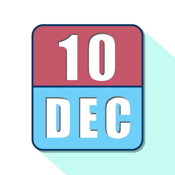 10 de diciembre. Día 10 del mes, icono de calendario simple sobre fondo blanco. Planeando. Gestión del tiempo. Conjunto de iconos de calendario para el diseño web. invierno mes, día del año concepto —  Fotos de Stock