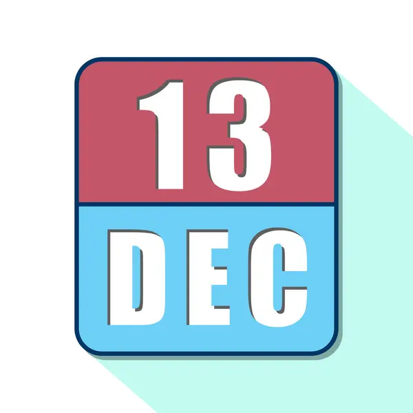 13 de diciembre. Día 13 del mes, icono de calendario simple sobre fondo blanco. Planeando. Gestión del tiempo. Conjunto de iconos de calendario para el diseño web. invierno mes, día del año concepto —  Fotos de Stock