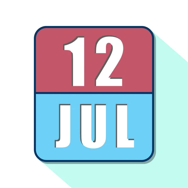 12 de julio. Día 12 del mes, icono de calendario simple sobre fondo blanco. Planeando. Gestión del tiempo. Conjunto de iconos de calendario para el diseño web. verano mes, día del año concepto —  Fotos de Stock