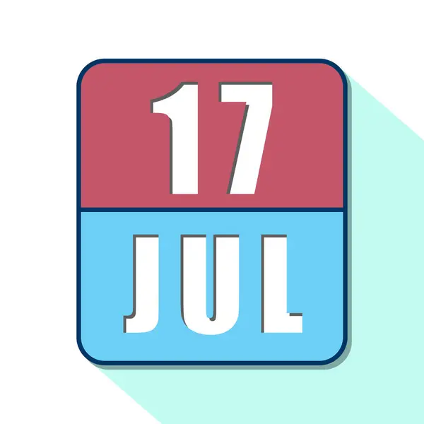 17 de julio. Día 17 del mes, icono de calendario simple sobre fondo blanco. Planeando. Gestión del tiempo. Conjunto de iconos de calendario para el diseño web. verano mes, día del año concepto —  Fotos de Stock