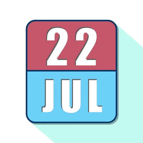 22 de julio. Día 22 del mes, icono de calendario simple sobre fondo blanco. Planeando. Gestión del tiempo. Conjunto de iconos de calendario para el diseño web. verano mes, día del año concepto —  Fotos de Stock
