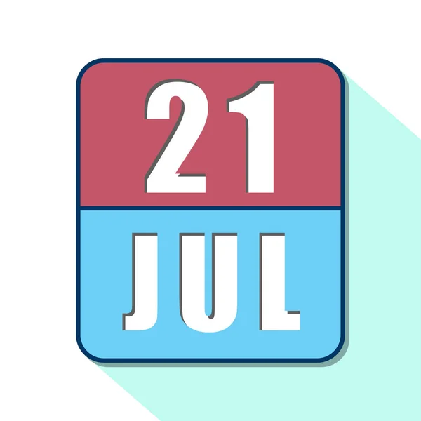 21 de julio. Día 20 del mes, icono de calendario simple sobre fondo blanco. Planeando. Gestión del tiempo. Conjunto de iconos de calendario para el diseño web. verano mes, día del año concepto —  Fotos de Stock