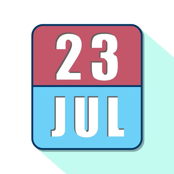 23 de julio. Día 23 del mes, icono de calendario simple sobre fondo blanco. Planeando. Gestión del tiempo. Conjunto de iconos de calendario para el diseño web. verano mes, día del año concepto —  Fotos de Stock