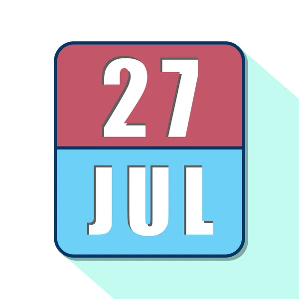 27 de Julho. Dia 27 do mês, Ícone de calendário simples no fundo branco. Planejamento. Gestão de tempo. Conjunto de ícones de calendário para web design. mês de verão, conceito de dia do ano — Fotografia de Stock