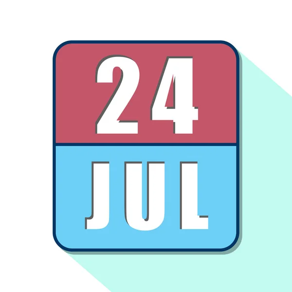 24 de julio. Día 24 del mes, icono de calendario simple sobre fondo blanco. Planeando. Gestión del tiempo. Conjunto de iconos de calendario para el diseño web. verano mes, día del año concepto —  Fotos de Stock