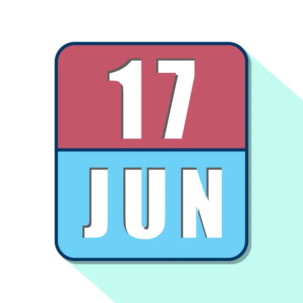 17 de junio. Día 17 del mes, icono de calendario simple sobre fondo blanco. Planeando. Gestión del tiempo. Conjunto de iconos de calendario para el diseño web. verano mes, día del año concepto —  Fotos de Stock