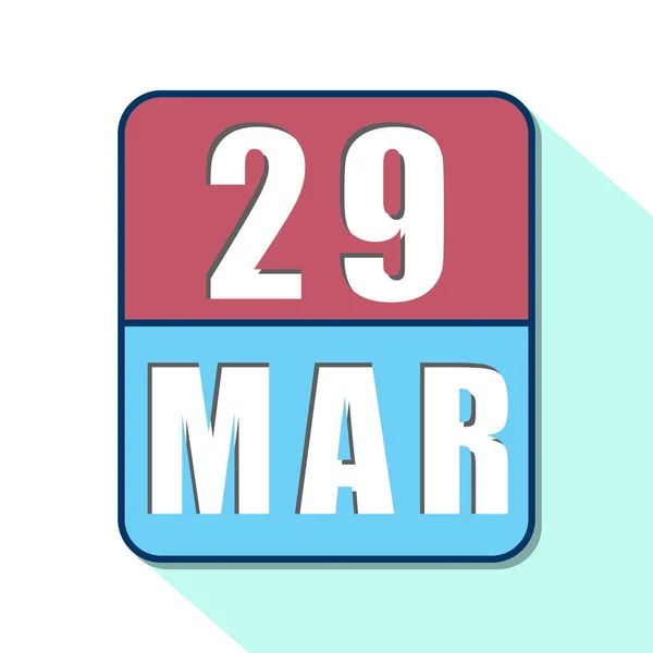 29 de marzo. Día 29 del mes, icono de calendario simple sobre fondo blanco. Planeando. Gestión del tiempo. Conjunto de iconos de calendario para el diseño web. mes de primavera, concepto del día del año —  Fotos de Stock