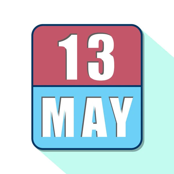 13 de mayo. Día 13 del mes, icono de calendario simple sobre fondo blanco. Planeando. Gestión del tiempo. Conjunto de iconos de calendario para el diseño web. mes de primavera, concepto del día del año —  Fotos de Stock