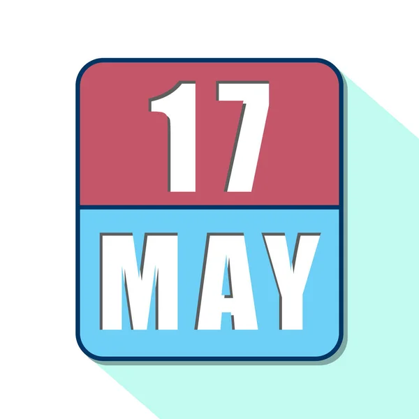 Le 17 mai. Jour 17 du mois, Icône calendrier simple sur fond blanc. Planifier. Gestion du temps. Ensemble d'icônes de calendrier pour la conception web. printemps mois, jour de l'année concept — Photo