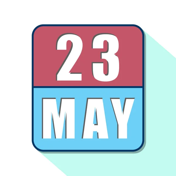 23. května. 23. den v měsíci, Jednoduchá ikona kalendáře na bílém pozadí. Plánování. Řízení času. Sada ikon kalendáře pro web design. jarní měsíc, den koncepce roku — Stock fotografie