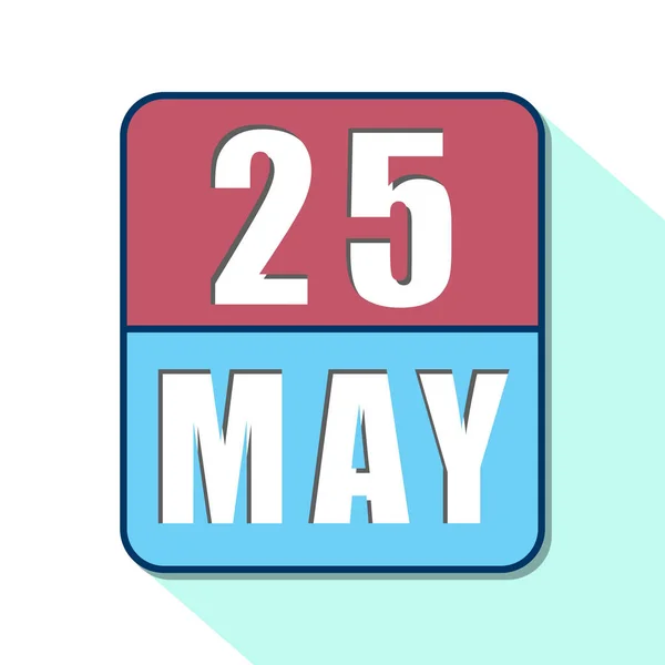 25 Μαΐου. Ημέρα 25 του μήνα, Απλό εικονίδιο ημερολογίου σε λευκό φόντο. Σχεδιάζω. Διαχείριση χρόνου. Σύνολο εικονιδίων ημερολογίου για σχεδιασμό ιστοσελίδων. άνοιξη μήνα, ημέρα του έτους έννοια — Φωτογραφία Αρχείου