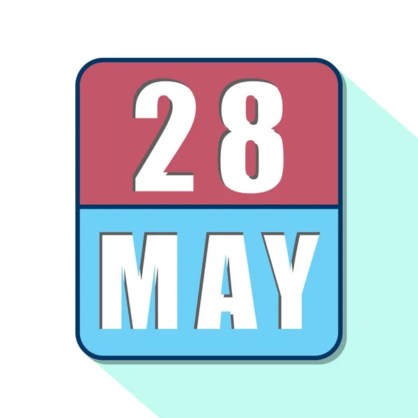 Május 28. Nap 28 hónap, Egyszerű naptár ikon fehér háttér. Tervezek. Időgazdálkodás. Naptárikonok webdizájnhoz. tavasz hónap, az év napja koncepció — Stock Fotó