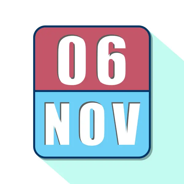 November 6th. Day 6 of month,Simple calendar icon on white background. Planning. Time management. Set of calendar icons for web design. autumn month, day of the year concept — Stock Photo, Image