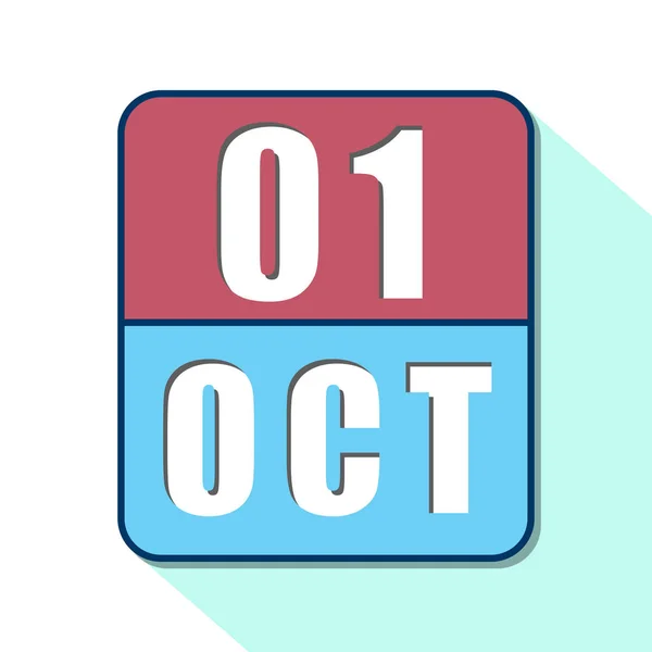 1 de octubre. Día 1 del mes, icono de calendario simple sobre fondo blanco. Planeando. Gestión del tiempo. Conjunto de iconos de calendario para el diseño web. otoño mes, día del año concepto — Foto de Stock