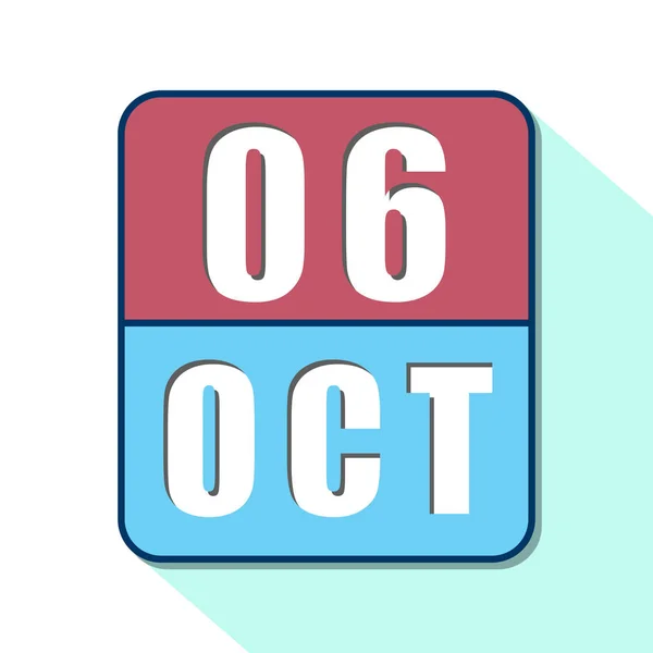 October 6th. Day 6 of month,Simple calendar icon on white background. Planning. Time management. Set of calendar icons for web design. autumn month, day of the year concept — Stock Photo, Image