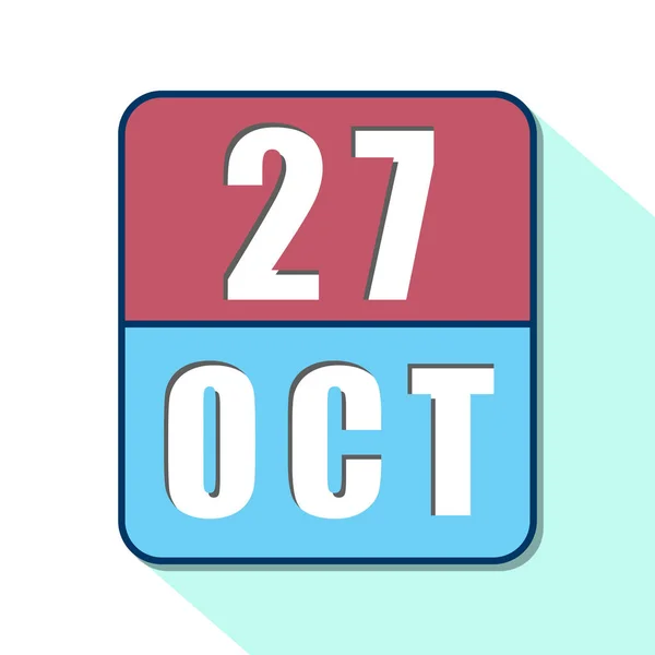 27. října. 27. den v měsíci, Jednoduchá ikona kalendáře na bílém pozadí. Plánování. Řízení času. Sada ikon kalendáře pro web design. podzimní měsíc, den koncepce roku — Stock fotografie
