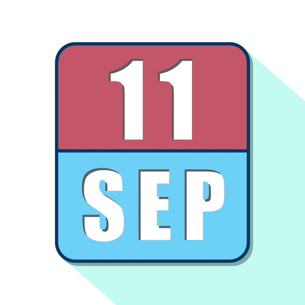 11 de septiembre. Día 11 del mes, icono de calendario simple sobre fondo blanco. Planeando. Gestión del tiempo. Conjunto de iconos de calendario para el diseño web. otoño mes, día del año concepto — Foto de Stock