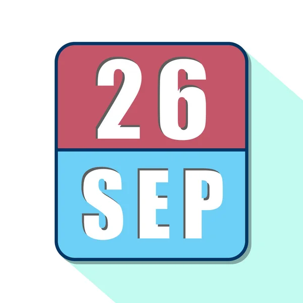 26 de Setembro. Dia 26 do mês, Ícone de calendário simples no fundo branco. Planejamento. Gestão de tempo. Conjunto de ícones de calendário para web design. outono mês, dia do conceito de ano — Fotografia de Stock