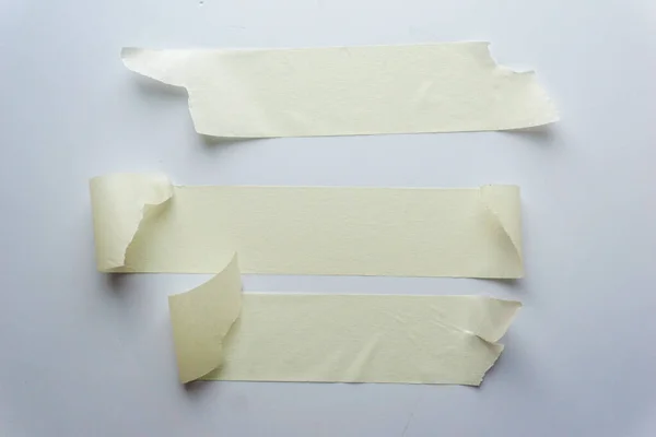 White adhesive tape on white background. close up shot. top view — Stock Photo, Image
