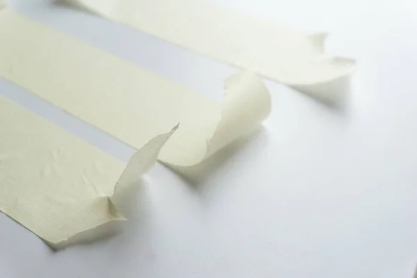 White adhesive tape on white background. close up shot. top view — Stock Photo, Image