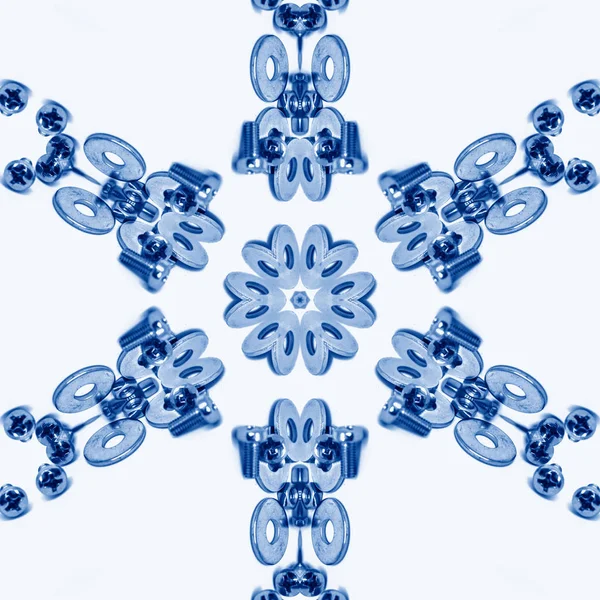 Klasický modrý kaleidoskop geometrické ornament abstraktní pozadí. Módní barevný koncept roku. Trend 2020 — Stock fotografie