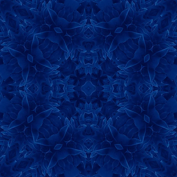 Clássico Azul caleidoscópio ornamento geométrico fundo abstrato. Conceito de cor da moda do ano. Evolução 2020 — Fotografia de Stock