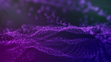 Uzayda parçacıkların salınımını temsil eden soyut, pürüzsüz arkaplan dalgalanması