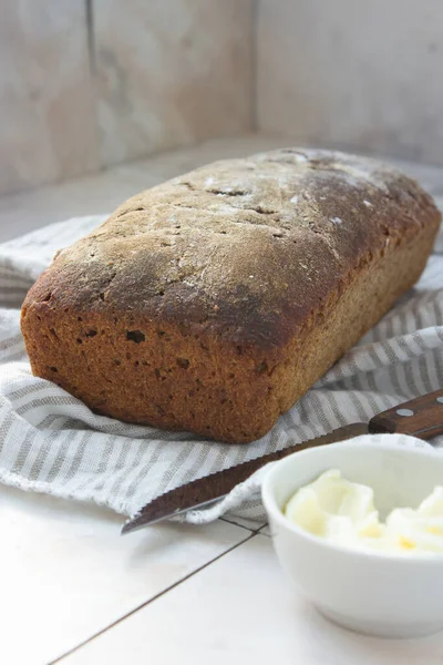 Fresh healthy bread, homemade cakes. Healthy food and traditional bake.