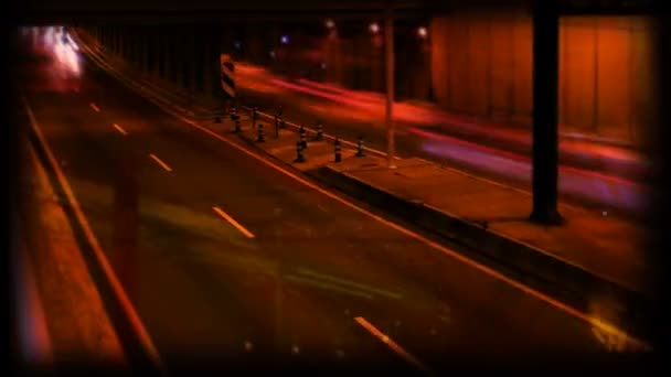 Átkelés autó fényszórói — Stock videók
