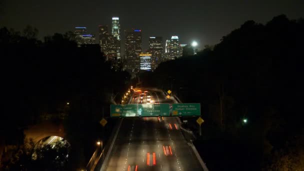 Downtown la from highway timelapse — Stock Video
