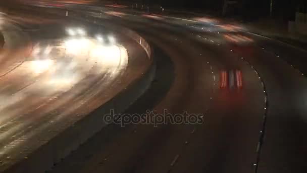 Los angeles 101 traffico notturno — Video Stock