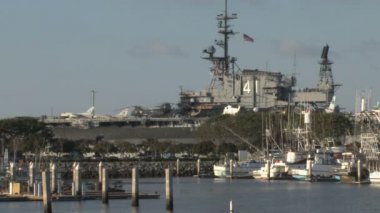 San diego liman tekneler yat ve uss midway