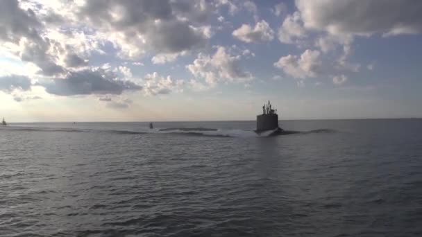 Новітній підводний човен типу virginia Miniesota ssn — стокове відео