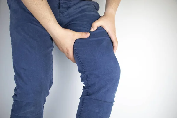 Man Suffers Hip Pain Concept Treating Hip Joint Trauma Plantation — Stock Photo, Image