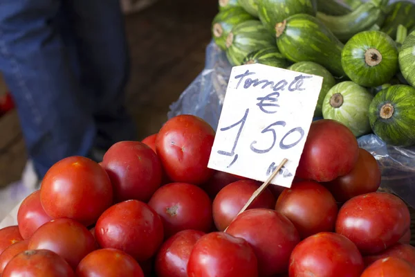 Tomatoes in a market