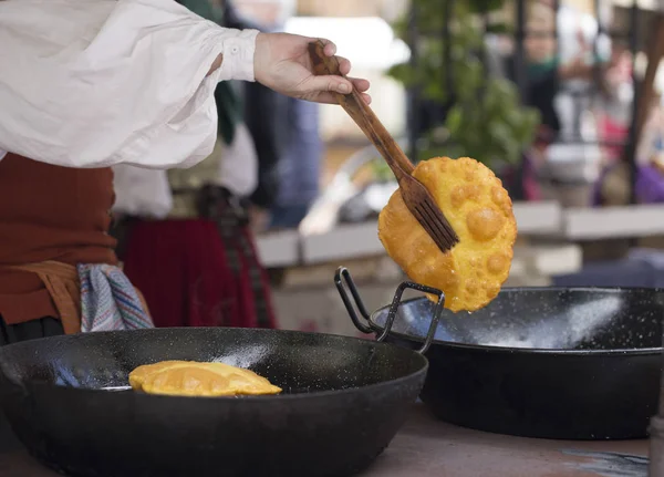 Torto Maz Kızartma Mısır Ekmeği Olan Asturias Tipik Bir Gıda — Stok fotoğraf
