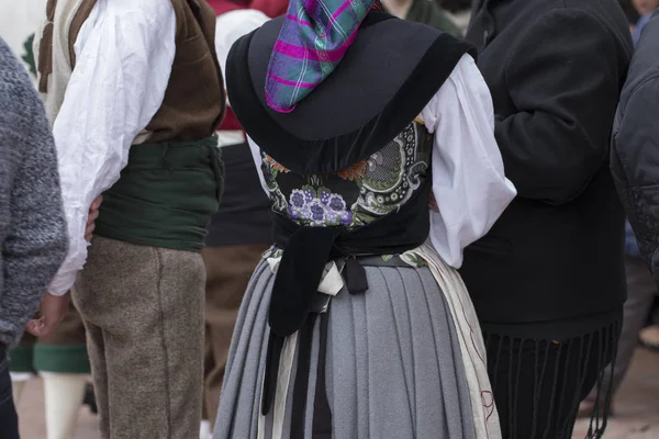 Vue Arrière Une Femme Portant Costume Traditionnel — Photo