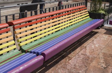 Tezgah Oviedo'da boyalı bir gökkuşağı