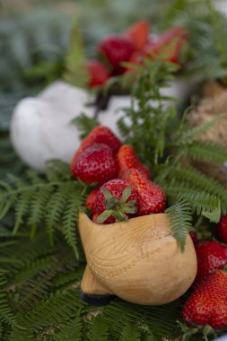 Bir yarışmada çileklere yakın çekim
