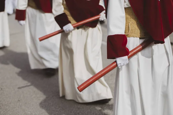 Tenue Bougies Dans Une Procession Semaine Sainte — Photo