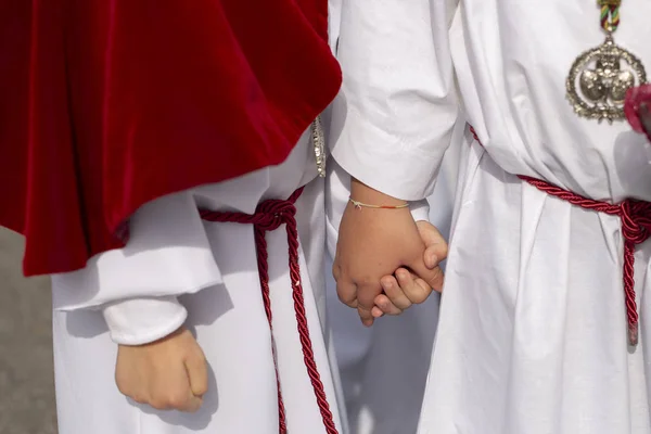 Interlaced Hands Procession Holy Week — Stock Photo, Image