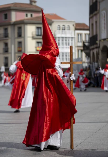 Vêtements Lève Dans Vent Dans Une Procession Semaine Sainte — Photo